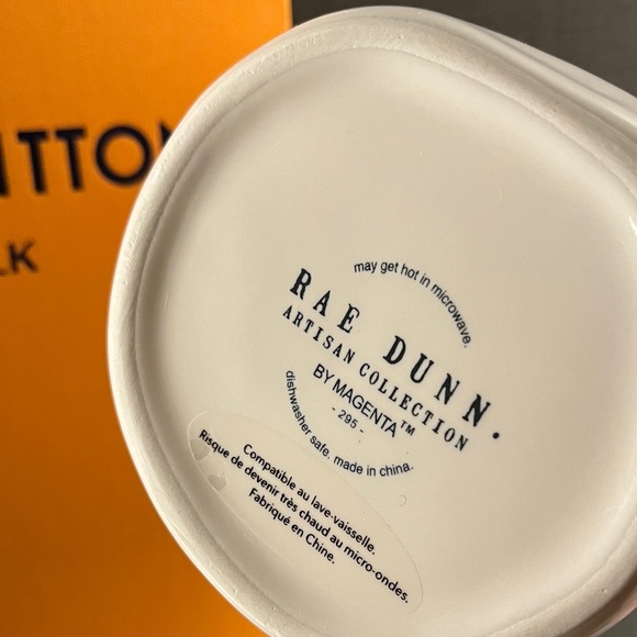 Rae Dunn by Magenta "Happy Birthday" ceramic mug light blue cupcake topper lid. - Picture 11 of 12